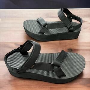 Teva Womens Flatform Universal Platform Sandal Black US Y2K inspired Sz 11